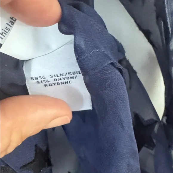 Diane von Furstenberg Lorelei Two Blouse in Ink & Black Size 4 - Picture 8 of 8